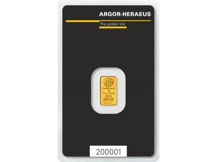 90 zlaty slitek argor heraeus 1 g