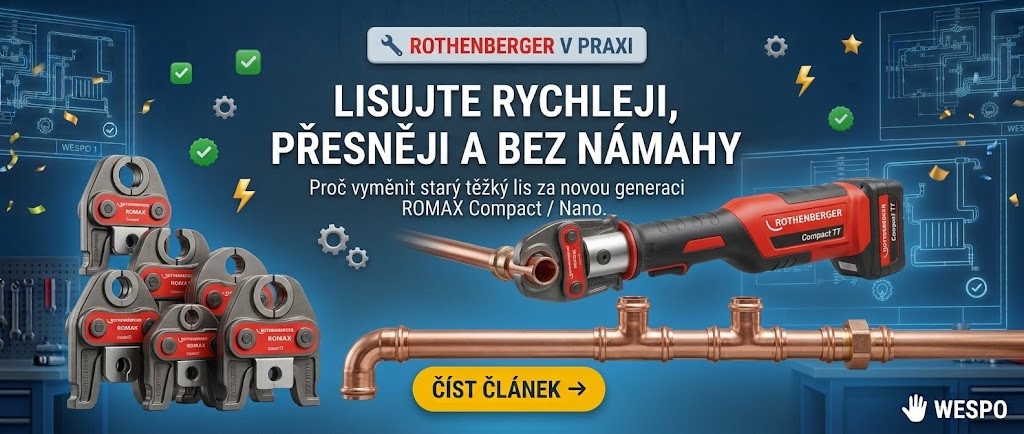 ROTHENBERGER ROMAX NANO: Nejlehčí hybridní aku lisovačka 32 kN s chytrými čelistmi NANO iJAW