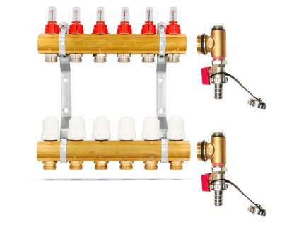 Rozdělovač  3 okruhy pro podlahové vytápění 210 mm