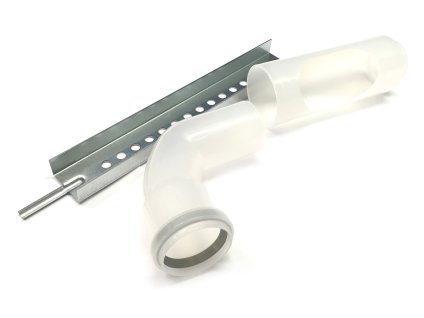 Koleno patní s podpěrou DN80 (koleno, kolej, opěrná tyč)