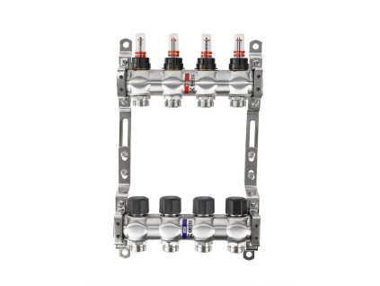 Rozdělovač nerezový  7 okruhů pro podlahové topení 1" x 3/4" EK