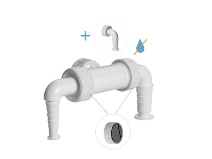 Přípojka pro pračkový podomítkový sifon, matice G1" s klapkami