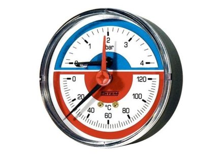 Termomanometr zadní 80mm 1/2“ 0-4 bar SITEM
