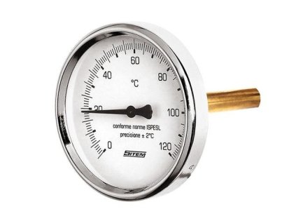 Teploměr se zadním napojením a jímkou 1/2“  D63/ L50 mm 0-120°C