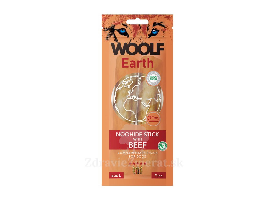 woolf dog noohide l sticks with beef 85 g
