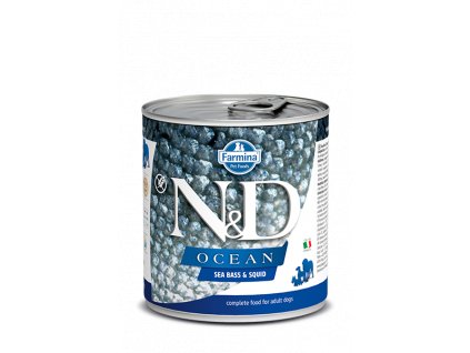 farmina n d dog ocean sea bass squid konzerva 285 g
