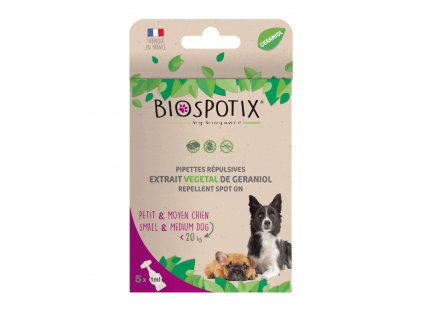 biogance biospotix dog spot on s m s repelentnym ucinkom 5 x 1 ml do 20 kg