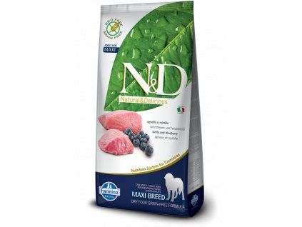 farmina n d grain free dog adult maxi lamb blueberry 12 kg