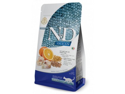 farmina n d cat ag ocean adult codfish spelt oats orange 0 3 kg