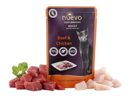 nuevo cat adult beef chicken 85 g kapsicka