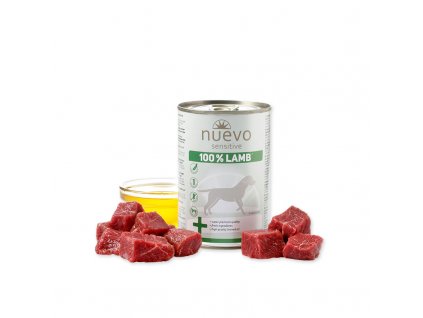 nuevo dog sensitive 100 lamb 400 g konzerva