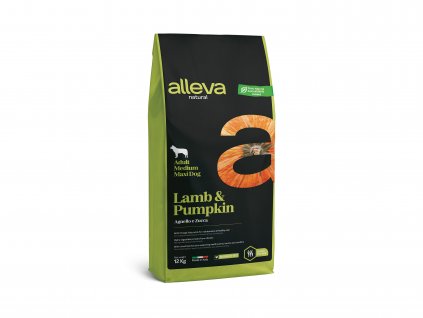 alleva natural dog lamb pumpkin adult medium maxi 12 kg