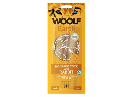 woolf dog earth noohide l sticks with rabbit 85 g