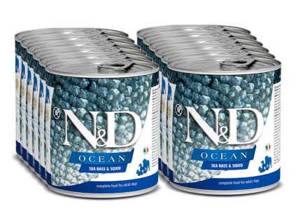 farmina n d dog ocean sea bass squid konzerva 285 g