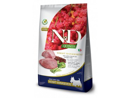 farmina n d dog quinoa gf adult mini weight managment lamb 2 5 kg