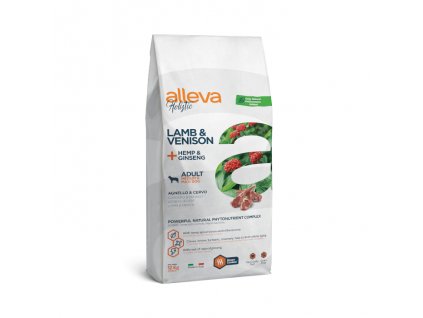 alleva holistic dog adult medium maxi lamb venison 12 kg