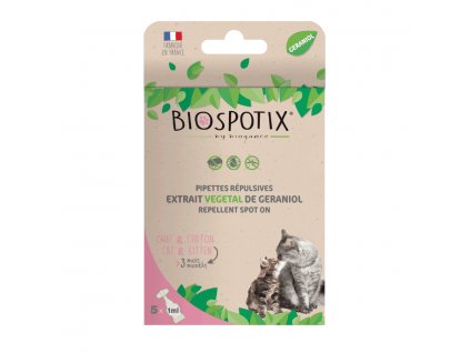 biogance biospotix cat spot on s repelentnym ucinkom 5 x 1 ml od 3 mesiacov