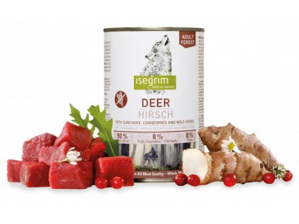 isegrim dog adult deer with sunchoke cowberries wild herbs 6 x 400 g konzerva