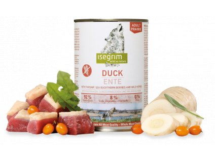 isegrim dog adult duck with parsnip sea buckthorn wild herbs 6 x 400 g konzerva