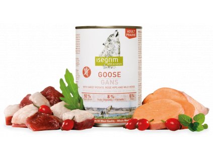 isegrim dog adult goose with sweet potato rose hip wild herbs 6 x 400 g konzerva