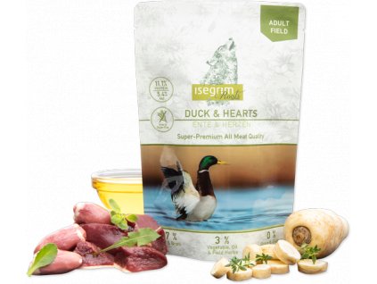 isegrim dog adult isegrim roots duck hearts 7 x 410 g kapsicky