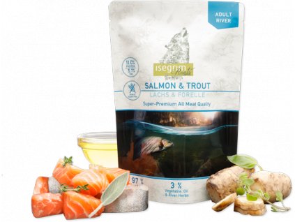 isegrim dog adult isegrim roots salmon trout 7 x 410 g kapsicky