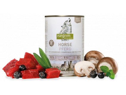 isegrim dog adult mono horse pure with chokeberries champignons wild herbs 6 x 400 g konzerva