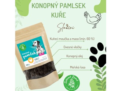 zelena zeme konopna maskrta pre psov kuracia prichut 100 g
