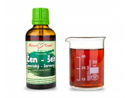 ŽEN-ŠEN (ŽENŠEN) AMERICKÝ ČERVENÝ - BYLINNÉ KAPKY (TINKTURA) 50 ML