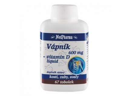 Vápník 600 mg + vitamin D3, 67 tobolek