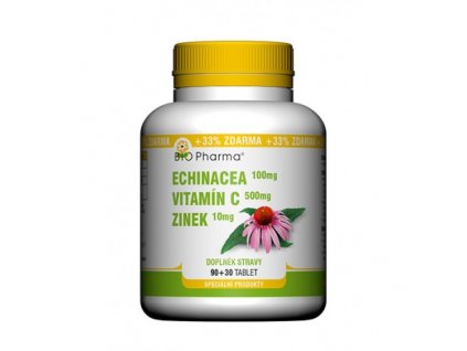 Echinacea 100mg Vitamín C 500mg Zinek 10mg 90+30 tablet