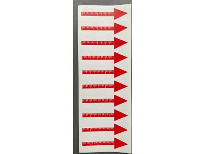 červená nalepovacia šípka