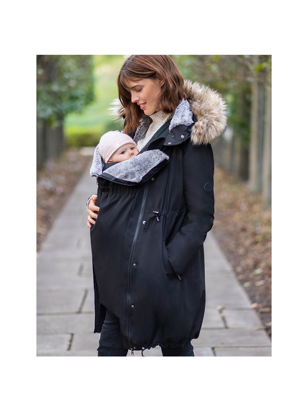 Zimní těhotenská a nosící bunda-parka 3v1 Valetta černá (Velikost 3XL)