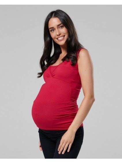 Těhotenské a kojící tílko Happy Mama sytě růžové (Velikost 2XL)