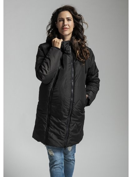 Zimní těhotenská a nosící bunda černá