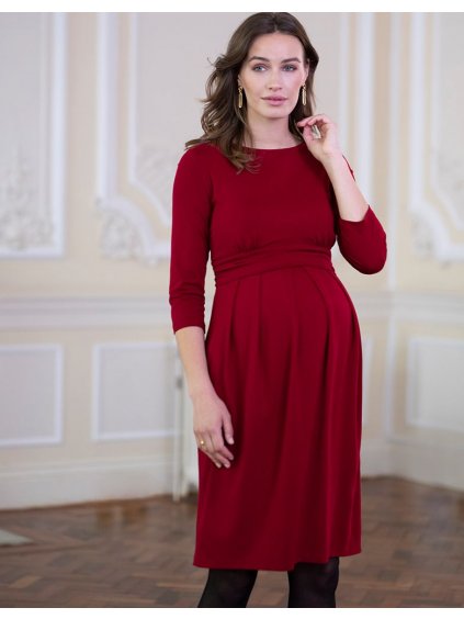 Elegantní těhotenské šaty bordo kojící seraphine