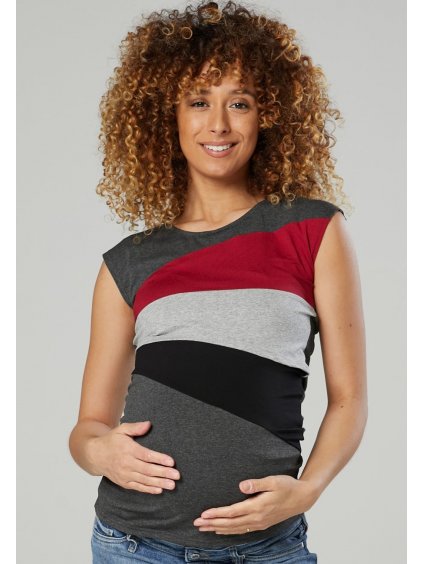Letní těhotenské a kojící tričko pruhované