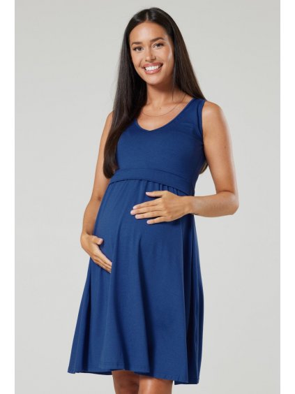 Letní těhotenské šaty modré