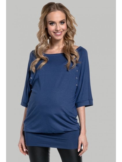 Těhotenské tričko modré kojící