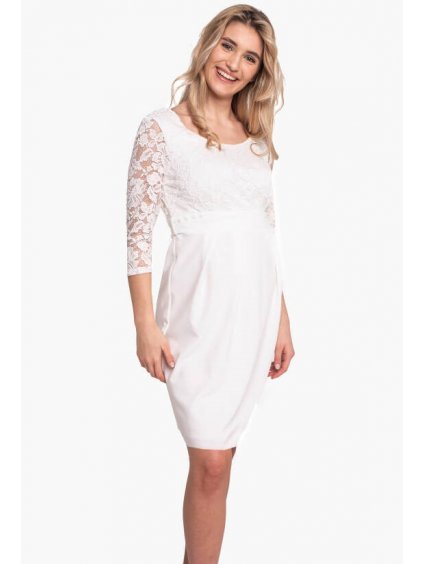 Svatební těhotenské šaty krémově bílé