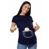 Vtipné těhotenské tričko Baby tmavě modré (Velikost 3XL)