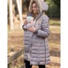 Zimní těhotenský a nosící kabát 3v1 Lilly taupe péřový multifunkční