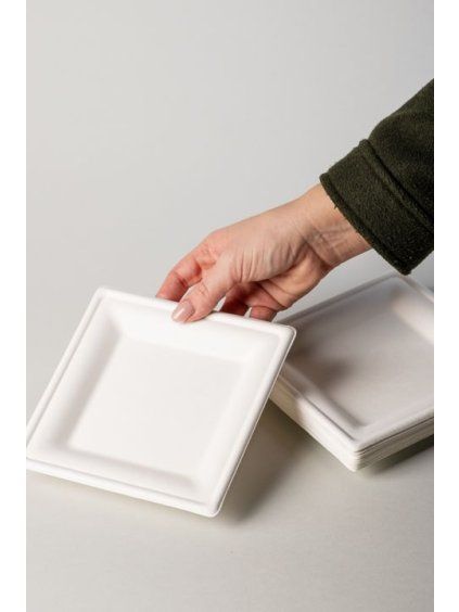 BIO plate made from sugarcane, 16×16 cm