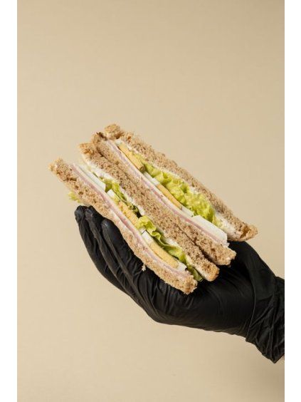 Sandwich with ham, cheese and egg