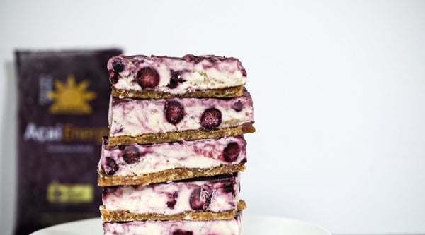 Nepečený citrónový cheesecake s acai