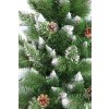 Műfenyő havas ágvéggel, tobozzal díszitve
