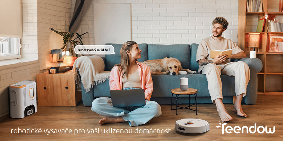Střední banner vysavače robotické