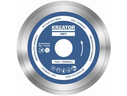 Diamantový kotouč celoobvodový 115mm 3ks sada KREATOR KRT080200