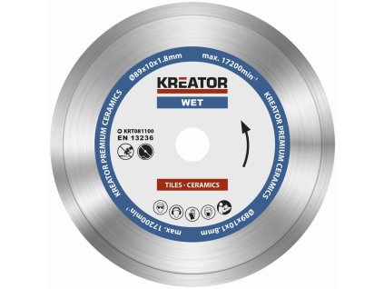 Diamantový kotouč celoobvodový 89mm PREMIUM KREATOR KRT081100