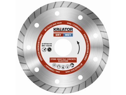 Diamantový kotouč celoobvodový 115mm PREMIUM TURBO KREATOR KRT083100